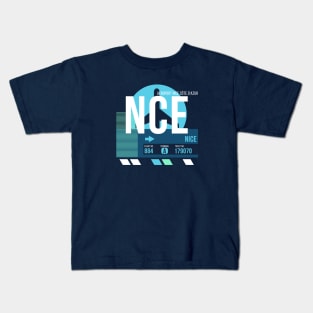 Nice (NCE) Airport // Sunset Baggage Tag Kids T-Shirt